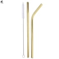 thumbnail image 2 of PULLIMORE Reusable Drinking Straw 3Pcs Set Stainless Steel Straight and Bent Straws with Washing Brush (Gold), 2 of 9