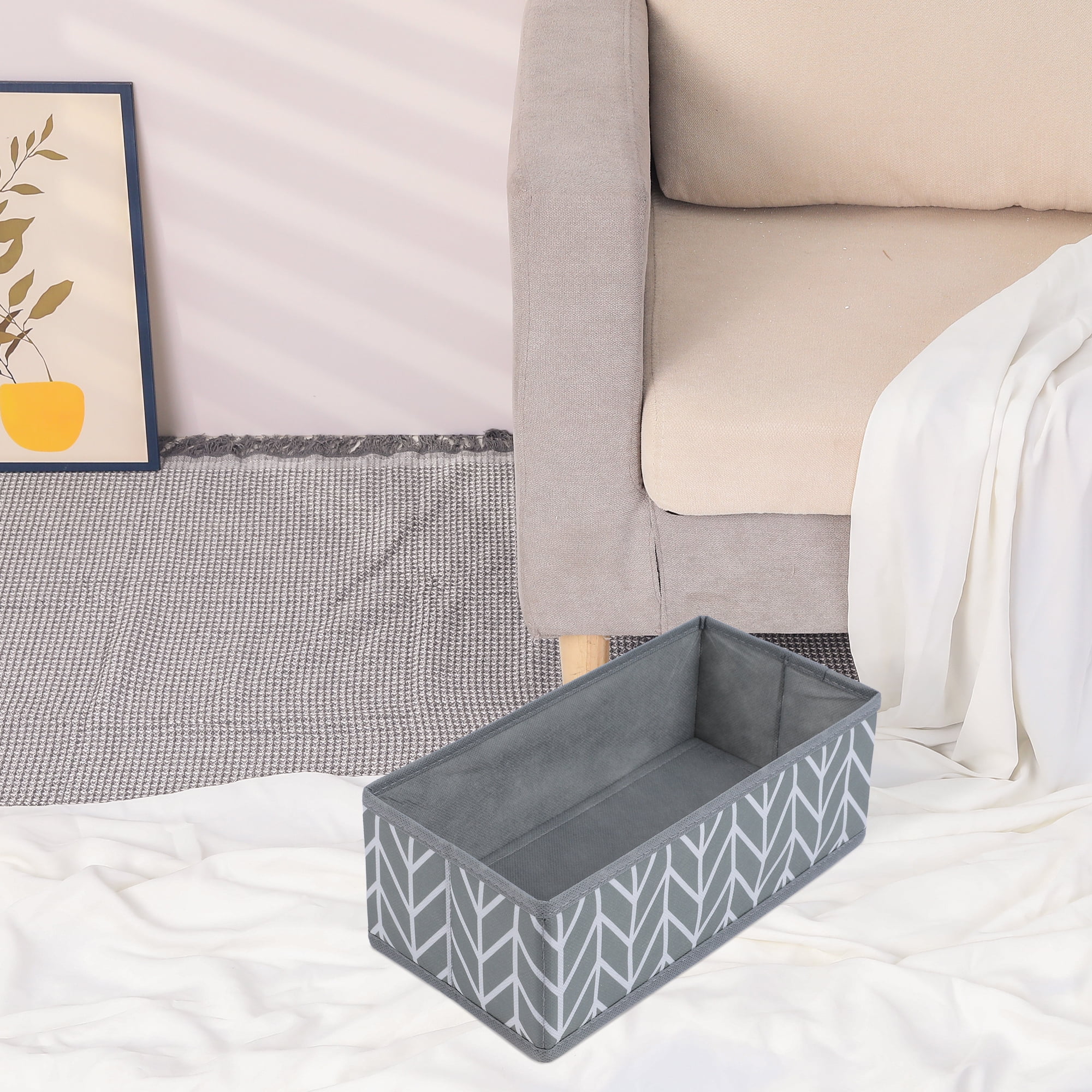 Unique Bargains Storage Bins for Closet Organizers Branch Patterned Gray 11"x5.5"x3.9"