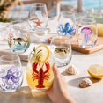 thumbnail image 3 of Artisanal Marine Animal Stemless Wine Glass, 2D Ocean Fantasy Embossed Glassware, Handcrafted Coastal Bar Tumbler, Decorative Home Gift For Ocean Lovers, 3 of 8