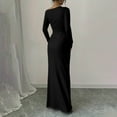 thumbnail image 4 of One Shoulder Long Sleeve Dress for Women 2025 Bodycon Ruched Night Out Formal Maxi Fall Wedding Guest Dresses, 4 of 6