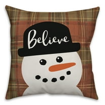 Creative Products Believe Snowman 16x16 Spun Poly Pillow