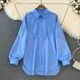 thumbnail image 2 of Outfmvch Womens Long Sleeve Blouses Womens 3/4 Sleeve Tops Silk Blouses Women Blouses Casual Womens Blouses Long Sleeve Women Work Shirts Women Blouses Sky Blue 4XL, 2 of 3