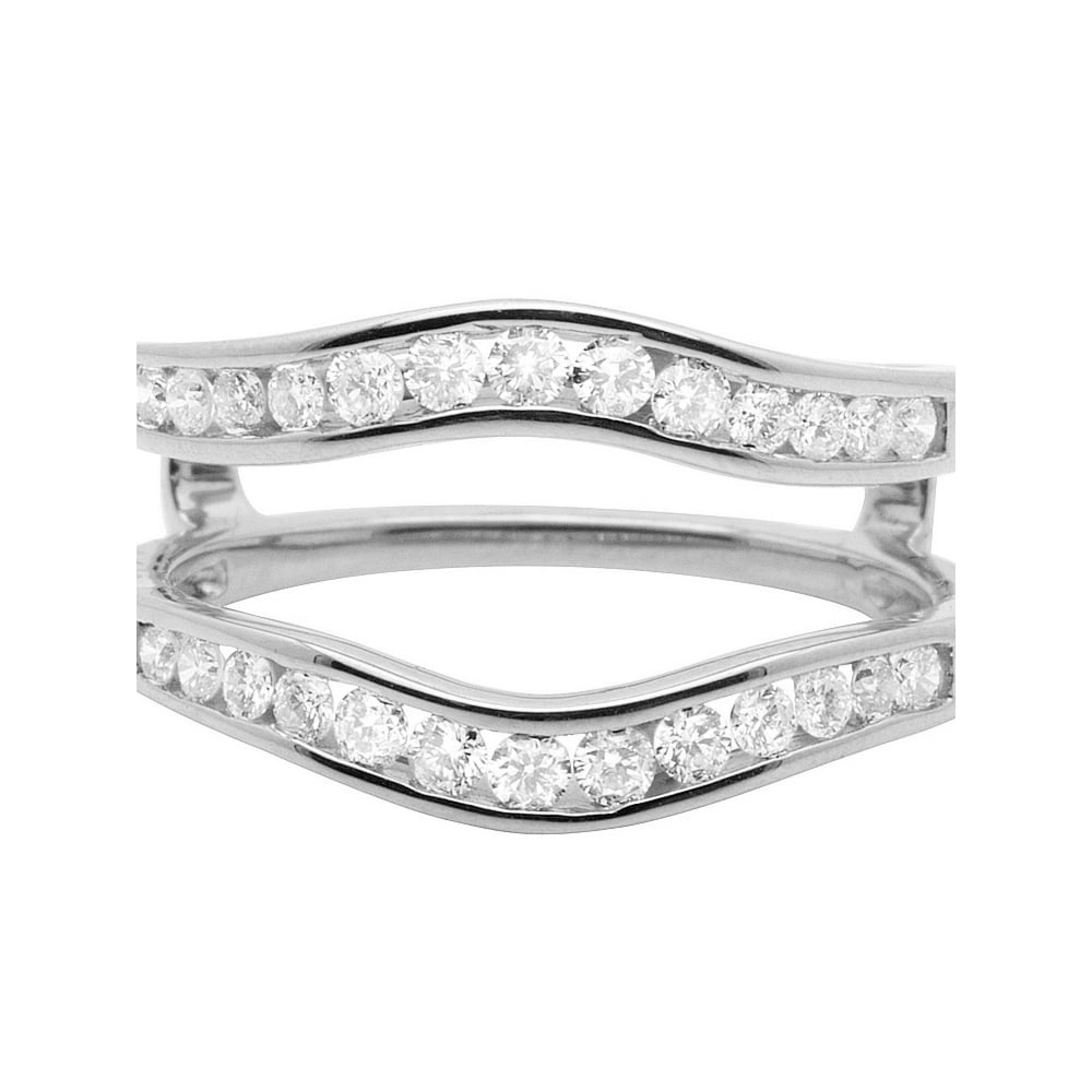 Jewelry Unlimited 14K White Gold Bridal Symmetrical Jacket Wedding