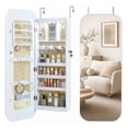 thumbnail image 6 of LIVIZA Full-Length Mirror Jewelry Cabinet with LED Light & Lockable, Wall Door Mounted Jewelry Armoire Organizer,White, 6 of 8