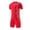 Red-A, variant on Penkiiy Kids Sportswear Set: Breathable Athletic Outfit, Fast - Drying Soccer Shorts & Tee, Elastic Waist (Boys/Girls)