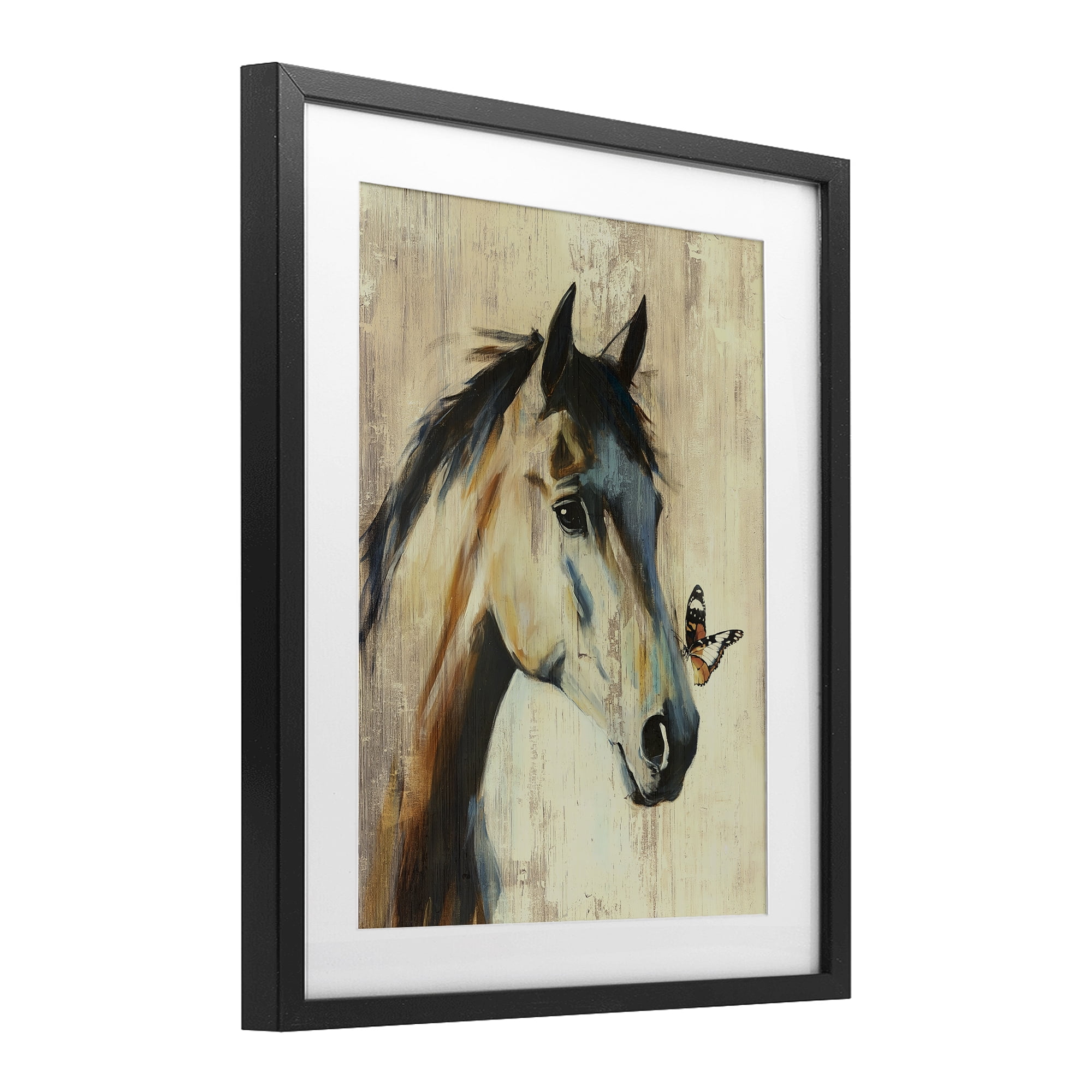 Stupell Industries Tiny Magic Horse & Butterfly Black Framed Print Under Glass, design by Svetlana Aleynikova
