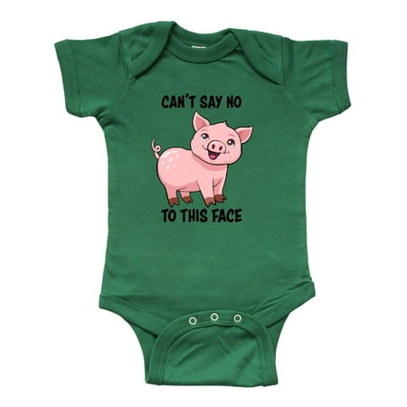 

Inktastic Cant Say No to this Face- cute pig Gift Baby Boy or Baby Girl Bodysuit