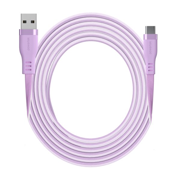 Powertek USB-A to USB-C Two-Tone Pastel Cable - Purple