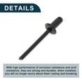 thumbnail image 5 of Dome Head Large Flange Blind Rivets Black 50 Pcs 4.8mm Grip Diameter 8mm Grip Length 9.5mm Flange Diameter Aluminum Alloy Iron, 5 of 7
