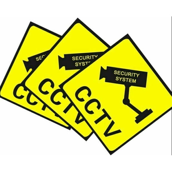 3 Pcs Lot Home CCTV Surveillance Security Camera Sticker Warning Decal Signs