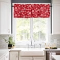 thumbnail image 3 of Joy Peace Kitchen Curtains and Valances Set, Stars Letters Art Red Texture Rod Pocket Window Valance 18 Inch Window Curtain Panels for Living Room Bedroom Laundry, 27.5x36in, 3 Pieces, 3 of 7
