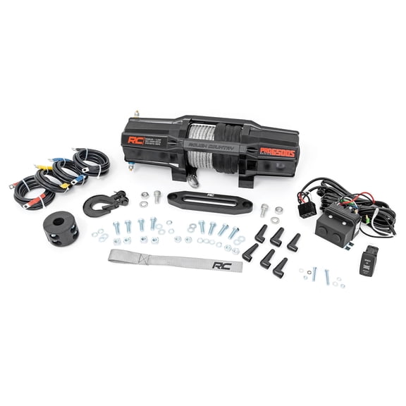 Rough Country 6,500LB UTV Electric Winch | 2.7HP | Synthetic Rope - RS6500SA
