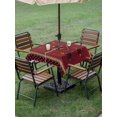 thumbnail image 4 of Outdoor Tablecloths with Umbrella Hole & Zipper, Red 60x60 Inch Square Tablecloths, Boho Vintage Ethnic Tribe Abstract Art Retro Waterproof Table Cloth, Patio/Pool/Picnic Table Covers, 4 of 8