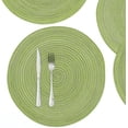 thumbnail image 4 of Round Placemats Set of 8 Washable 15 inch Round Table Mats Braided Non Slip Fabric Place Mats for Dining Table Indoor (Pea Green, 8), 4 of 9