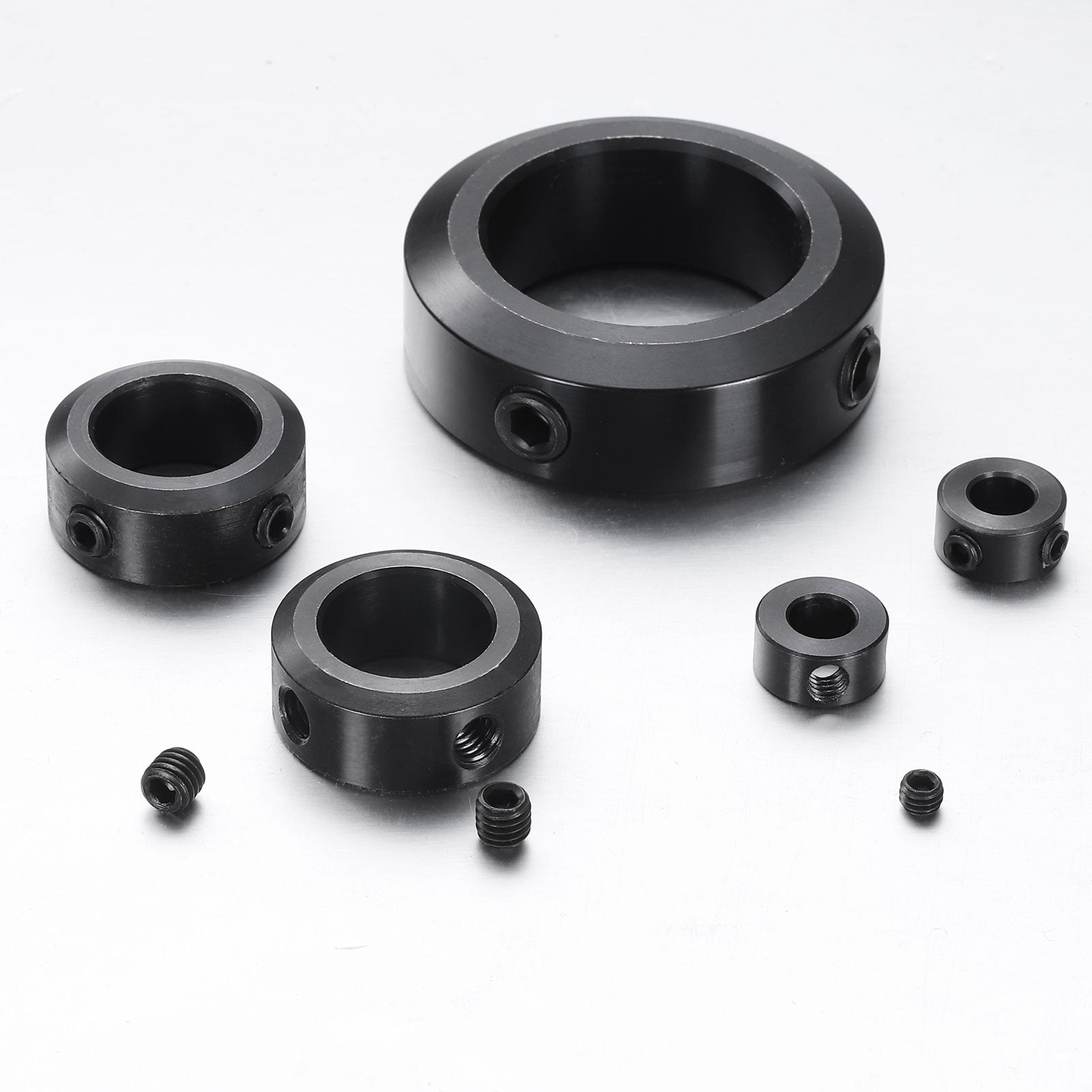Uxcell 4pack Set-Screw Collars 30mm Bore, 1045 Steel Shaft Collars, 46mm OD, 15mm Width Axle Collar Clamp for Linear Rod Shaft Guide