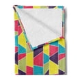 thumbnail image 2 of Colorful Soft Flannel Fleece Throw Blanket, Mosaic Pattern with Lines and Hand Drawn Elements Borders with Trapezoid Shapes, Cozy Plush for Indoor and Outdoor Use, 50" x 70", Multicolor, by Ambesonne, 2 of 5