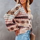 thumbnail image 2 of Drop Shoulder Knitted Tops Fashionable Women Cardigan Jacket Print Pattern V Neck Comfortable  for Office for Home for Lady ANGGREK Otros, 2 of 6