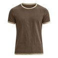 thumbnail image 2 of Mens Linen Short Sleeve T Shirt Casual Summer Breathable Crew Neck Top Lightweight Vacation Tee for Beach Travel Out Coffee XL, 2 of 5