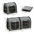 thumbnail image 3 of Pet Beds PawHut 39" Portable Soft-Sided Pet Cat Carrier with Divider, Two Compartments, Soft Cushions, & Storage Bag, Grey,Dog Beds, 3 of 8