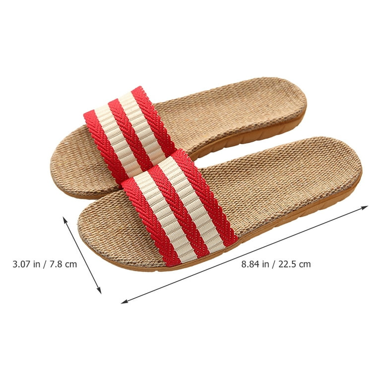 HONMEET Women Summer Slippers Anti Sweat Open Toe EVA Linen Indoor