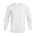 thumbnail image 6 of Xzbqbs Mens Cotton Linen Shirts Casual Slim Fit Button Pullover Tops Fashion Lightweight Solid Color Crew Neck Shirts for Men, 6 of 7