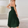 thumbnail image 4 of VONCOS Womens Green Shey Mesh Nightgown Sexy Deep V Neck Chemise Lace Trim Sleepwear Sleeveless Slit Dress Beach Cover Up Soft Stretchy,Size S, 4 of 4