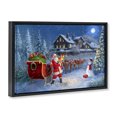thumbnail image 4 of Stupell Industries Santa Snowy Night View Holiday Painting Black Floater Framed Canvas Art Prints Wall Art, 25 x 17, 4 of 10