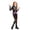 Black, variant on Halloween Skeleton Jumpsuit, Mock Neck Long Sleeve Bodysuit with Vivid Rose & Bone Print for Stage Performance (1 PC) Black L