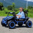 thumbnail image 3 of Funcid 24 Volt Ride on Toys UTV, 2 Seater XL Ride on Electric Car with Remote Control, Metal Frame, Power Car Wheels with Key Start, Spring Suspension, 3 Speeds, Bluetooth Music, Blue, 3 of 10