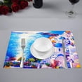 thumbnail image 2 of MKHERT Beautiful European Cityscape Skyline of Oia Santorini Greece Placemats Table Mats for Dining Room Kitchen Table Decoration 12x18 inch,Set of 6, 2 of 4