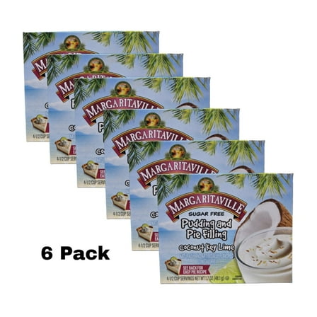 (6 Pack) Margaritaville Sugar Free Pudding and Pie Filling Coconut Key Lime 1.7 oz