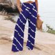 thumbnail image 1 of ICHUANYI Clearance Women's Loose Wide Leg Pants High Waist Straight Pants Casual Printing Pants(Navy, M) ICHUANYI WER2023081113402, 1 of 6