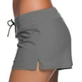 thumbnail image 4 of SWSMCLT Women's Side Split Board Shorts Waistband Plus Size Low Rise Tankini Bikini Bottoms Sporty Swimsuit Bathing Suit Swim Trunks Boyshorts Slit Swimming Panty Grey Medium, 4 of 4