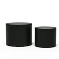 Kevinplus Small Wooden Coffee Table Set of 2, Modern Round Nesting Side ...