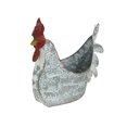 thumbnail image 2 of Zeckos Weathered White Metal Rooster Farmhouse Planter 15.5 inch Long, 2 of 6