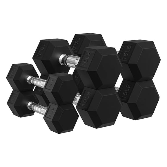 Rubber Coated Hex Dumbbell Weight Set with Rack, Weight Sets for Home Workout 100LB Set, 150LB Set and 200LB Set