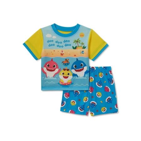 

Baby Shark Toddler Boys Loose Fit Short Sleeve Top & Shorts Pajamas 2-Piece Set Sizes 2T-5T