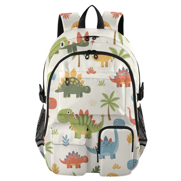 DIXRUYEE dinosaurs Backpack for School 14”Laptop Compatible with Reflective Safety Strips