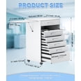 thumbnail image 2 of Esheno Solid Wood Rolling Storage Cart 6 Drawer Mobile Cabinet with Folding Workbench Stainless Steel Handles Lockable Casters for School Office Home, 2 of 8