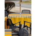thumbnail image 5 of Outdoor Tablecloth with Umbrella Hole for Patio/Picnic/Party/Camping, Yellow Grey Stripes Waterproof Table Cloth Square Cover Washable, Abstract Lines Geometric Modern Art (60"x 60"), 5 of 8