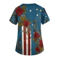 thumbnail image 4 of Plus Size Scrub Tops for Women Vintage American Flag Graphic Print Scrub Nurse Shirts Short Sleeve V Neck Comfort Fit Scrub Tops Memorial Day Patriotic Blouses, 4 of 4