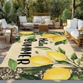 thumbnail image 3 of Fsddascl Hello Summer Outdoor Rug for Patio/Deck/Porch, Non-Slip Large Area Rug 5 x 8 Ft, Lemon Green Botanical Watercolor Indoor Outdoor Rugs Washable Area Rugs, Reversible Camping Rug Carpet, 3 of 5