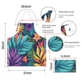 thumbnail image 7 of Colorful Tropical Leaf Pattern Apron-Garden Aprons for Women with Pockets-Cotton Linen Waterproof Kitchen Cooking Gardening Aprons Adjustable for Kitchen,Cooking,BBQ and Salon 33x27 Inch, 7 of 7