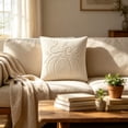 thumbnail image 5 of Halloween Needlepoint Pumpkin Throw Pillow, White Decorative Pillow for Couch and Bed 18" x 18", 5 of 8