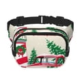 thumbnail image 1 of Fotbe Merry Christmas 1 Cangurera Cuadrada con Estampado de Doble Capa, Bolsa de Cintura Ajustable Mini para Hombres y Mujeres, 1 of 9