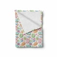 thumbnail image 2 of Dessert Soft Flannel Fleece Blanket, Candy Shop Inspired Whipped Cream Topped Cupcakes Swirl Lollipops Macarons Donuts, Cozy Plush for Indoor and Outdoor Use, 50" x 60", Multicolor, by Ambesonne, 2 of 6