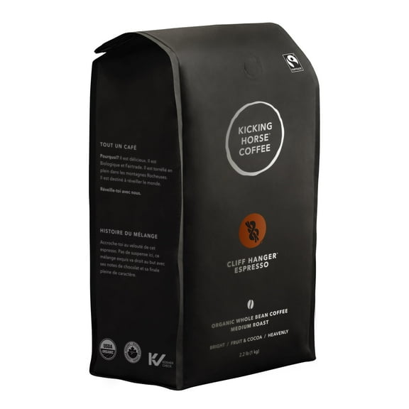 Kicking Horse Coffee, Cliff Hanger Espresso, Medium Roast, Whole Bean, 2.2 lb Bag