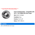 thumbnail image 2 of Front Left Brake Rotor - Compatible with 2013 - 2019 BMW 650i Gran Coupe 2014 2015 2016 2017 2018, 2 of 2