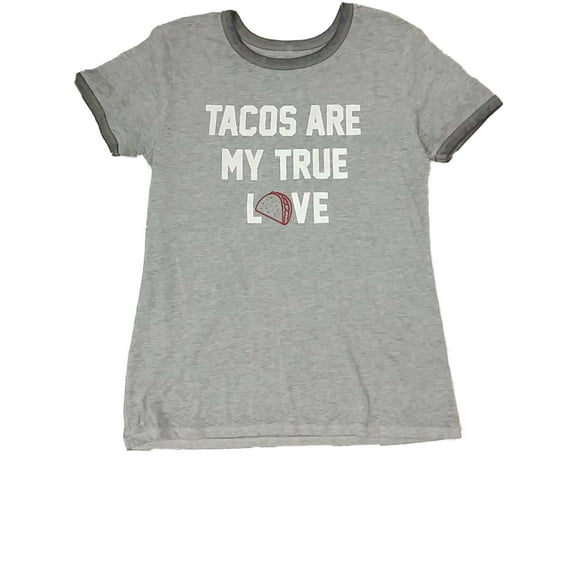Womens Gray Heather Tacos Are True Love Tee Shirt Valentine Holiday T-Shirt