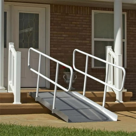 Prairie View Industries 7-ft x 36-in Solid with Handrails Wheelchair Ramp 850 lb. Weight Capacity Maximum 14-in Rise